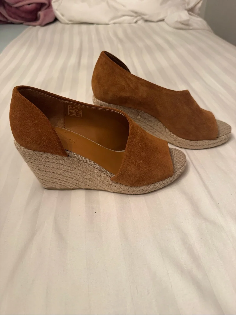 Vince Sonora Tan Suede Open-Toe Espadrilles